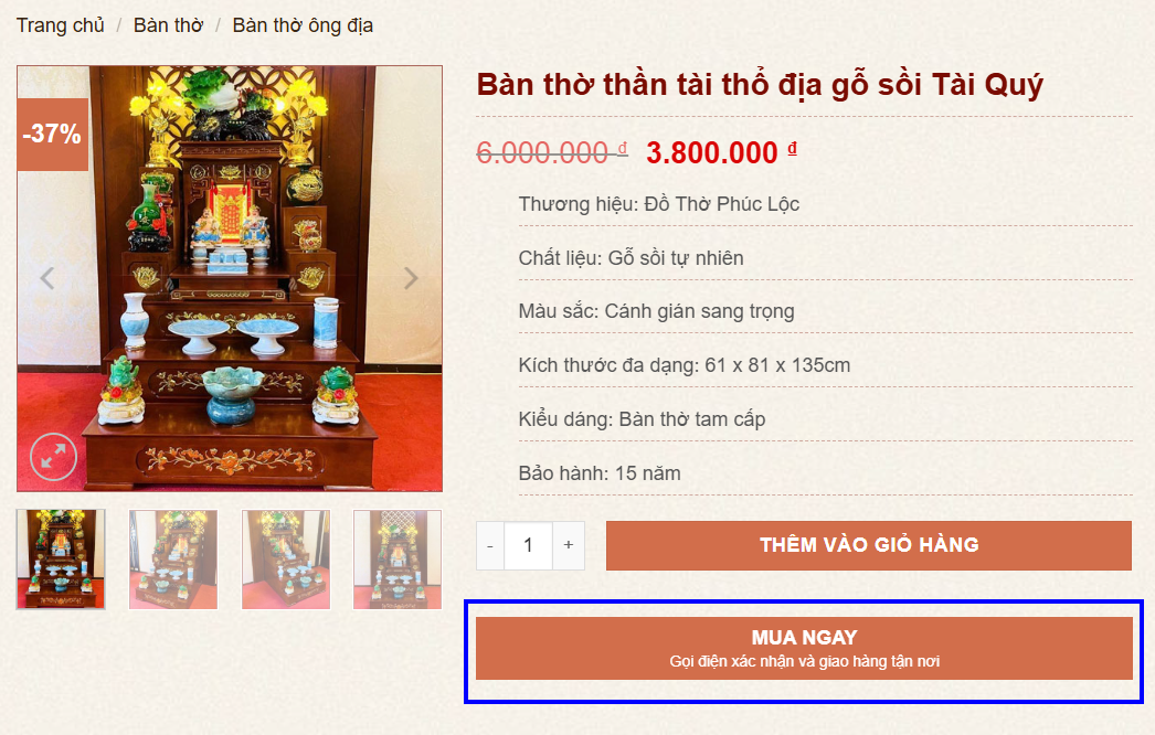 Click vào “MUA HÀNG NHANH” Click vào “MUA HÀNG NHANH”
