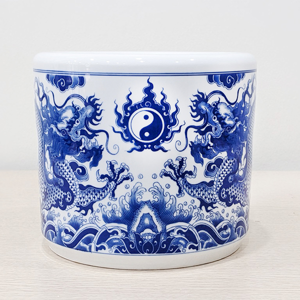 Hình ảnh bát hương men lam bằng sứ mẫu DTBT-018 Hình ảnh bát hương men lam bằng sứ mẫu DTBT-018