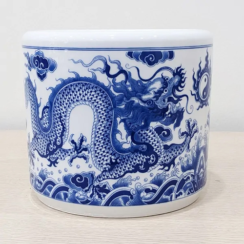 Bát hương men lam bằng sứ mẫu DTBT-018 - Ảnh 3