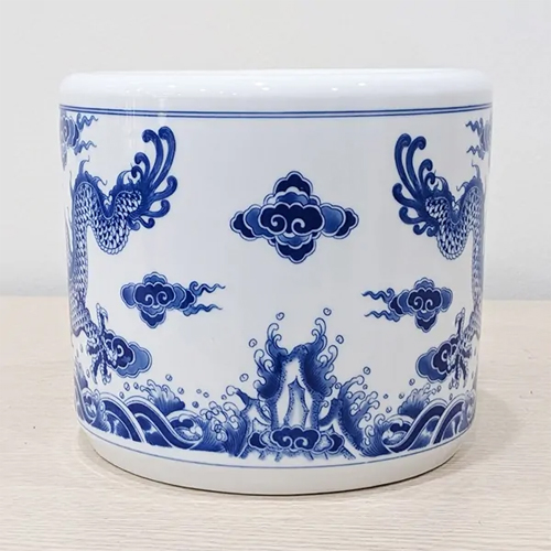 Bát hương men lam bằng sứ mẫu DTBT-018 - Ảnh 4