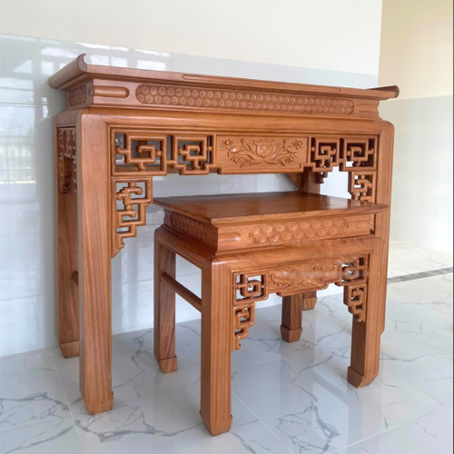 Án gian thờ gỗ gõ đỏ mẫu BT-005 - Ảnh 3
