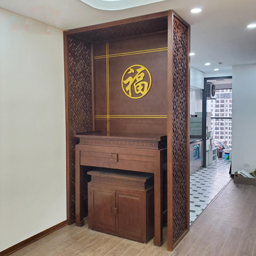 Bàn thờ chung cư gỗ sồi mẫu BT-035