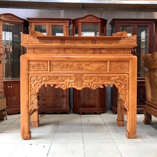 Bàn thờ gia tiên gỗ gõ đỏ mẫu BT-015