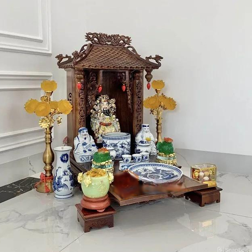 Bàn thờ Ông Địa cao cấp mái chùa BTT-30010