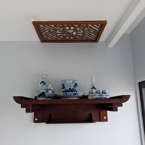 Bàn thờ treo tường gỗ sồi mẫu BT-036