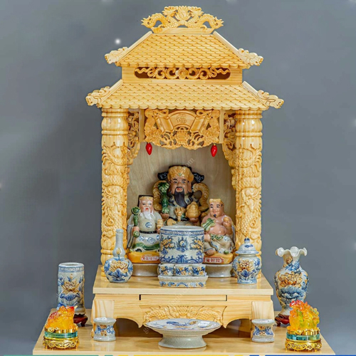 Bộ đờ thờ thần tài bằng sứ mẫu DTBS-003