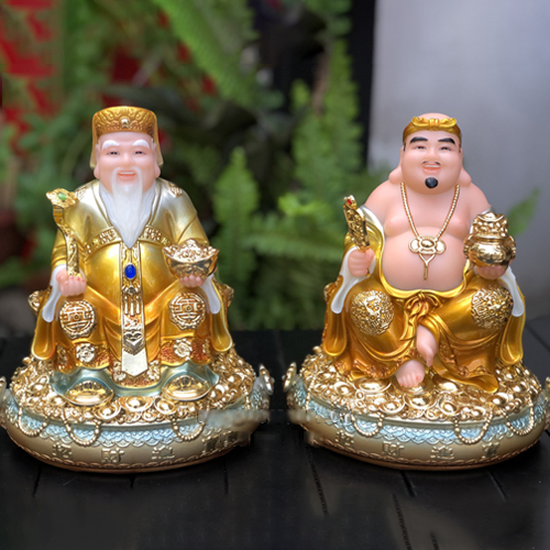 Tượng thần tài thổ địa bằng bột đá mẫu TTTD-016