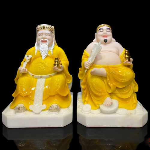 Tượng Thần Tài Thổ Địa bằng bột đá mẫu TTTD-017