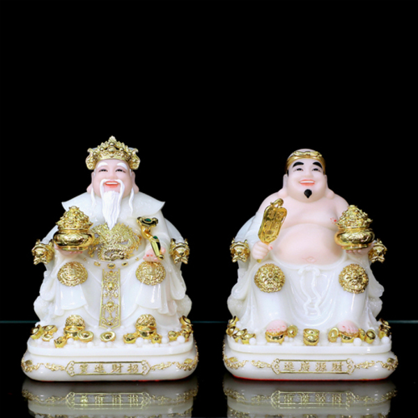Cặp tượng Thần Tài – Thổ Địa bằng bột đá, dáng ngồi trang nghiêm, màu sắc nhẹ nhàng Cặp tượng Thần Tài – Thổ Địa bằng bột đá, dáng ngồi trang nghiêm, màu sắc nhẹ nhàng