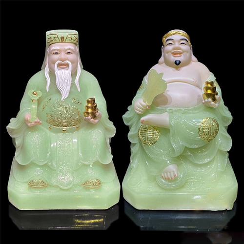 Tượng Thần Tài Thổ ĐịaTrang Phục Màu Thạch Ngọc