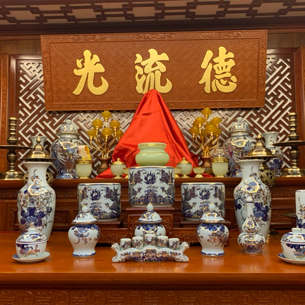 Hình ảnh bộ đồ thờ men ngọc Bát Tràng mẫu DTBT-007 Hình ảnh bộ đồ thờ men ngọc Bát Tràng mẫu DTBT-007