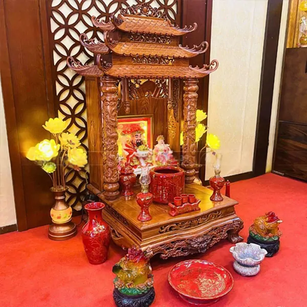 61 x 61 là mẫu kích thước bàn thờ Thần Tài lớn, phù hợp với không gian rộng 61 x 61 là mẫu kích thước bàn thờ Thần Tài lớn, phù hợp với không gian rộng